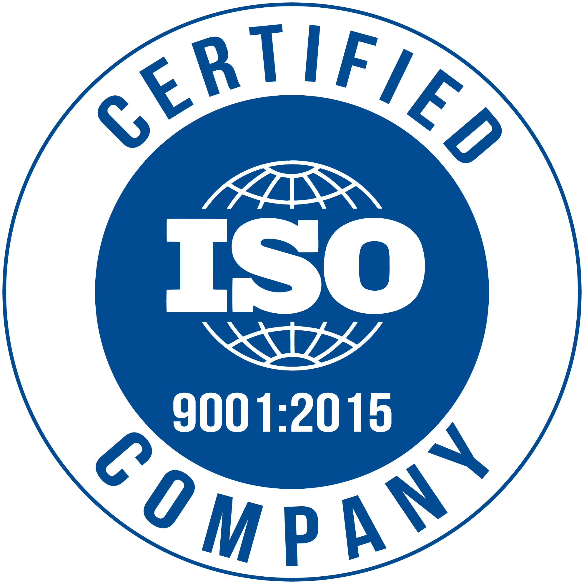 We are an ISO 9001:2015 certified company.